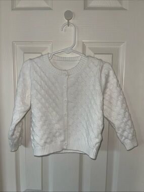 SHEIN White Cable Knit Button-Up Cardigan